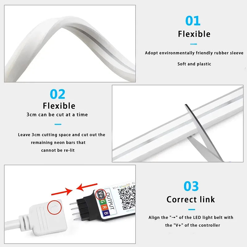 CowLost | light-ropes-strings-product_id-rgb-neon-led-strip-light-usb-waterproof-bluetooth-app-remote-music-sync-for-bedroom-party-holiday |5