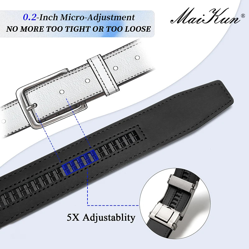 CowLost | maikun-brown-leather-ratchet-belts-for-men |3