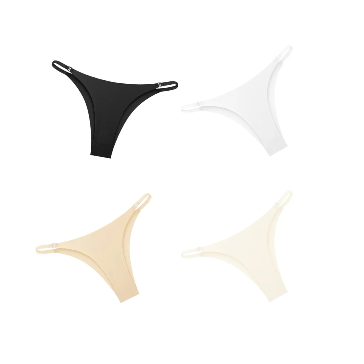 CowLost | product_id-4pcs-women-s-seamless-low-rise-ice-silk-brazilian-briefs-with-side-buckle-s-xl |13