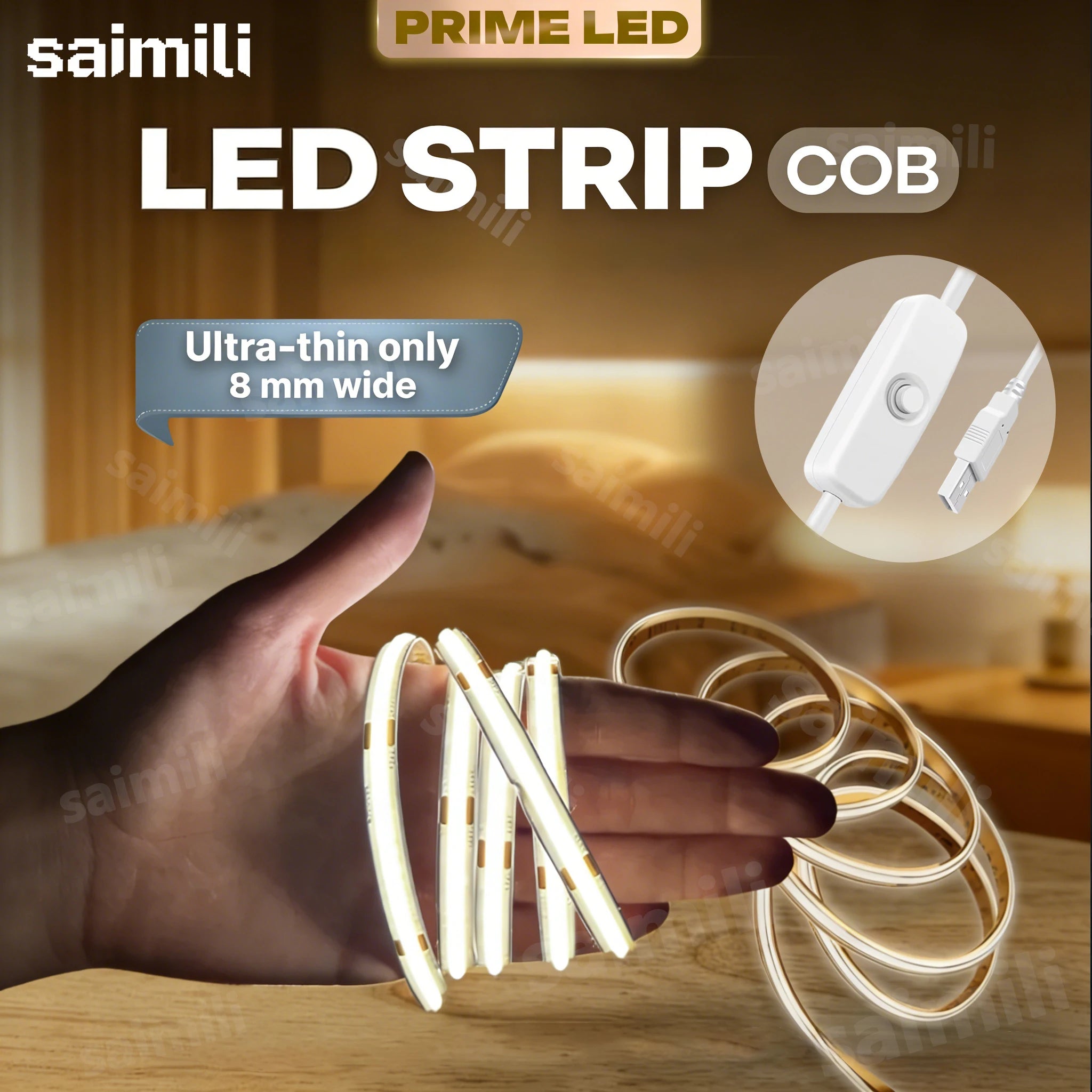 CowLost | light-ropes-strings-product_id-cob-led-strip-light-flexible-tape-with-button-switch-for-room-tv-mirror-backlight-cabinet |1