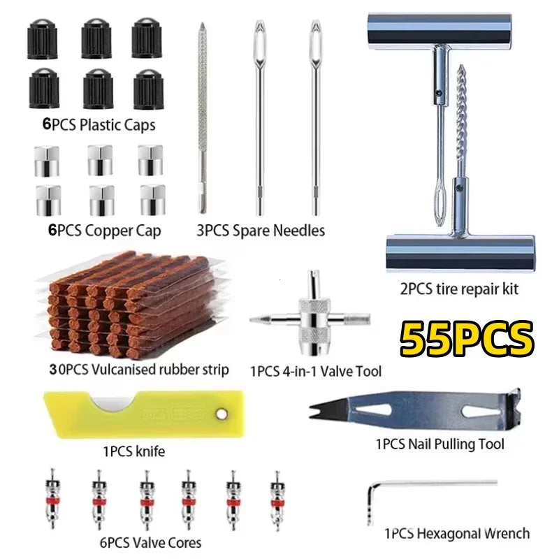 CowLost | 33-57pcs-auto-tire-repair-set-puncture-repair-tools |14