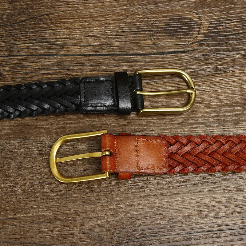 CowLost | 3cm-unisex-fashion-designer-weaving-belt |18