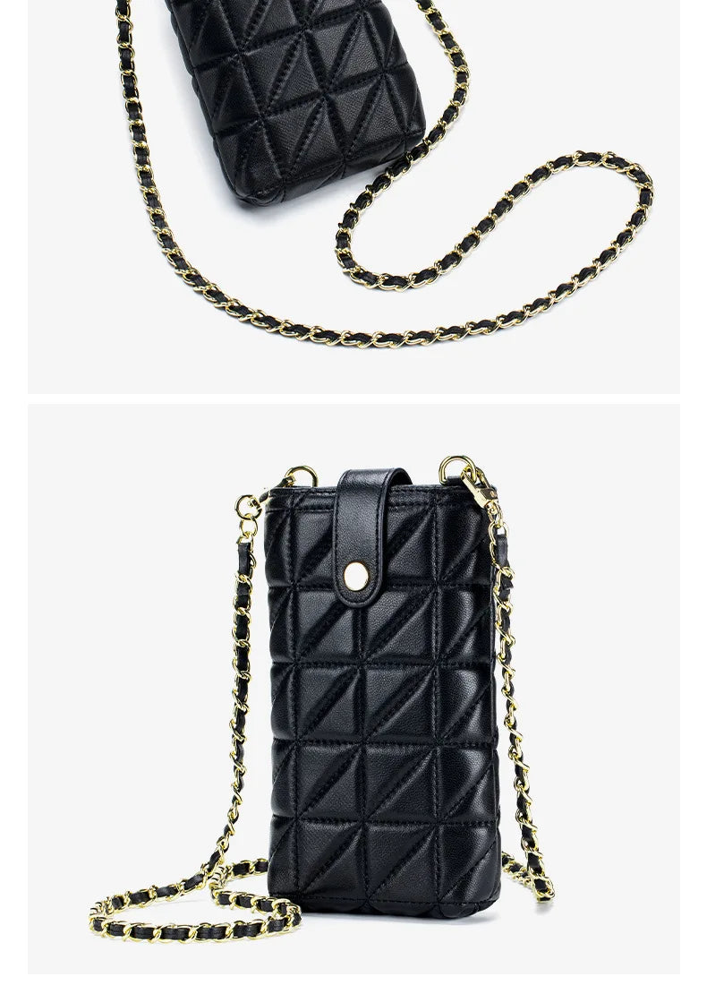 CowLost | uncategorized-genuine-sheepskin-leather-women-crossbody-bag-with-chain-strap |16