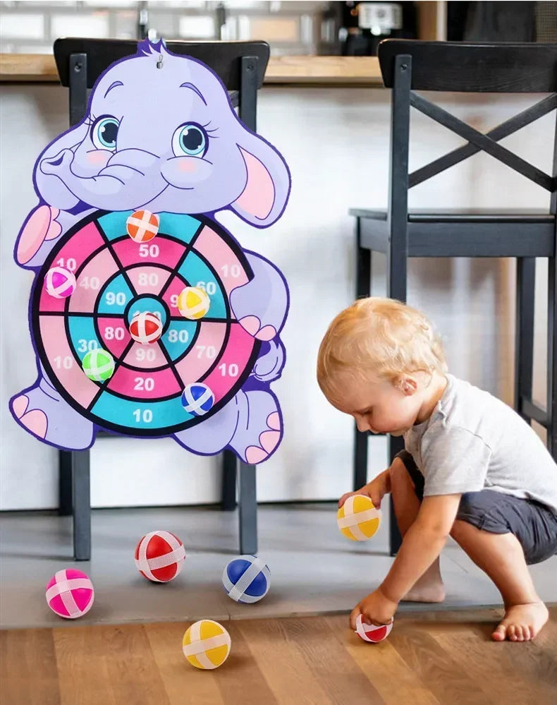 Kids Educational Sticky Ball Dart Board Montessori Indoor Sports Toy Gift