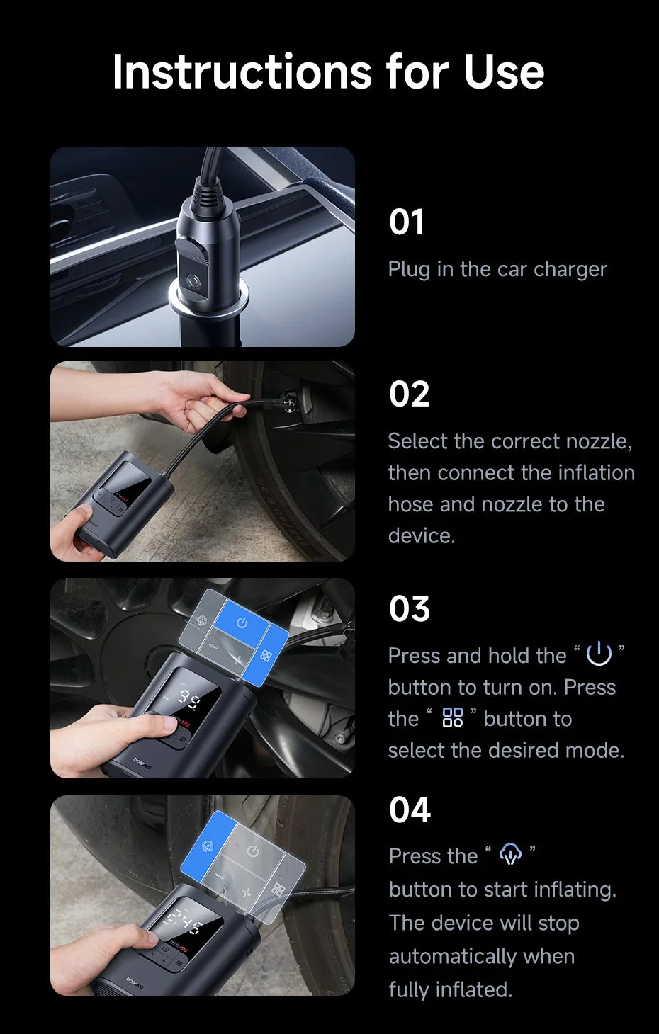 CowLost | baseus-gotrip-va1-pro-max-car-air-pump-7500mah-air-compressor |34