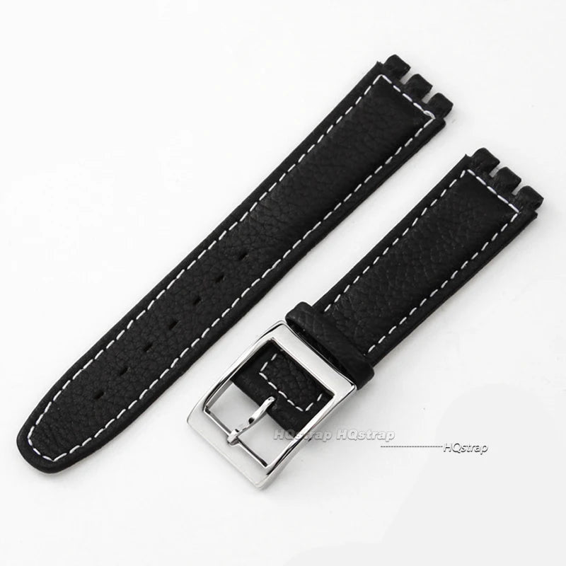 CowLost | bracelets-product_id-17mm-genuine-leather-watch-strap-for-swatch-lychee-band-brown-unisex-wristband |15