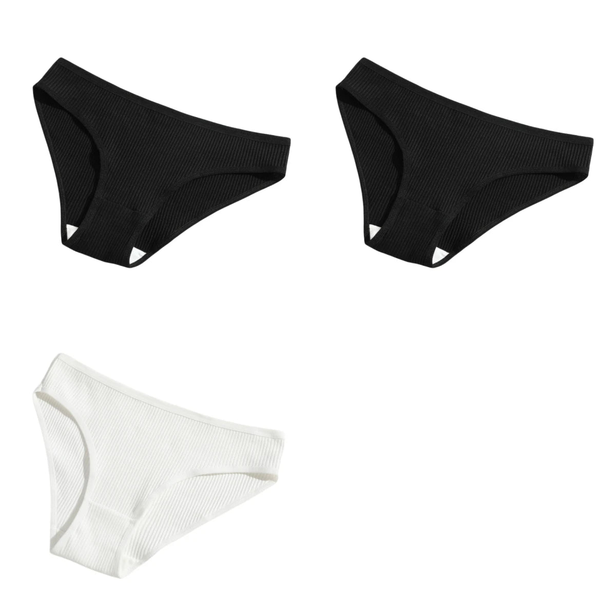 CowLost | product_id-3pcs-women-low-waist-seamless-cotton-breathable-briefs-panties-solid |25