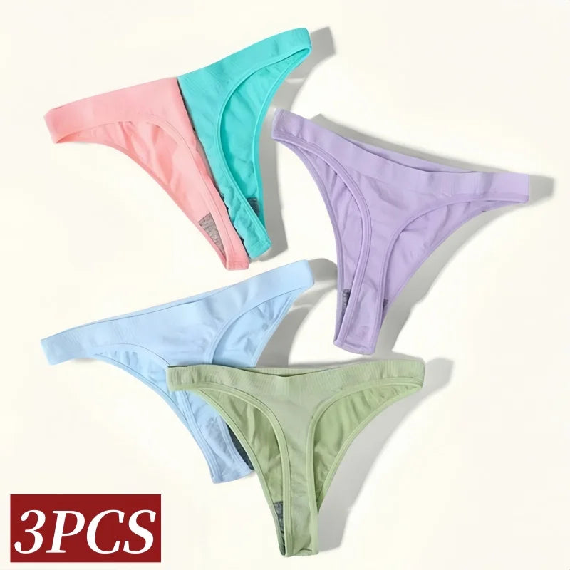CowLost | product_id-3pcs-high-waist-seamless-brazilian-g-string-thongs-women-m-xl-t-back |2