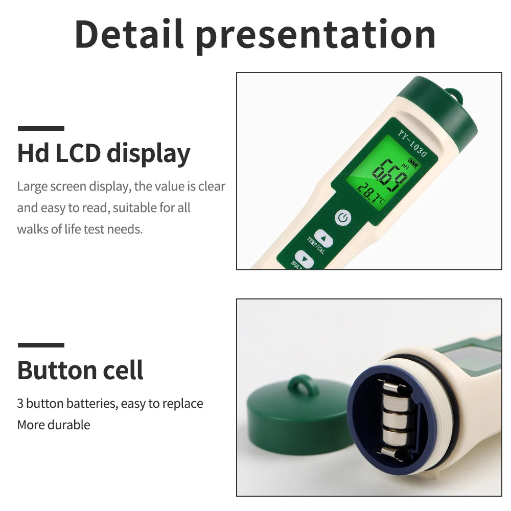 Digital PH Meter with Backlight for Food, Soil, Cosmetic, Cheese, Meat, Fruit, Dough Testing