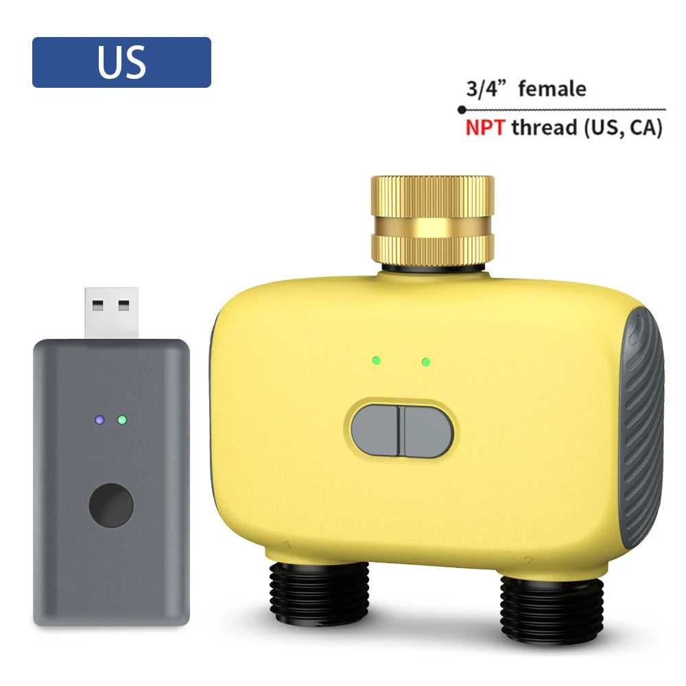 Bluetooth 2-Zone WiFi Sprinkler Timer IP55 Waterproof Garden Irrigation Controller 3/4" Faucet Timer
