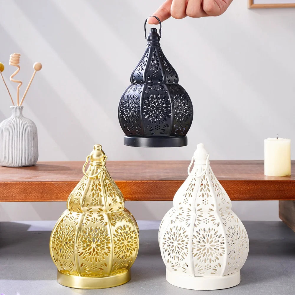 CowLost | hollow-gourd-shaped-candlestick-festival-candle-lantern-christmas-table-ornament |4