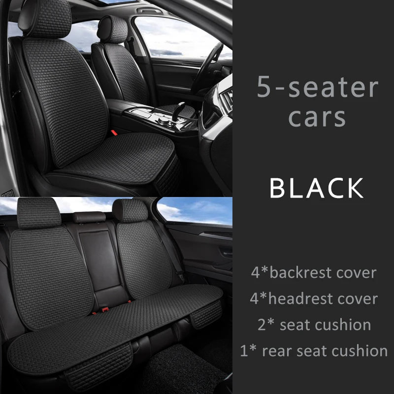 CowLost | car-seat-covers-full-set-flax-linen-car-cushion-protector-front-rear |51