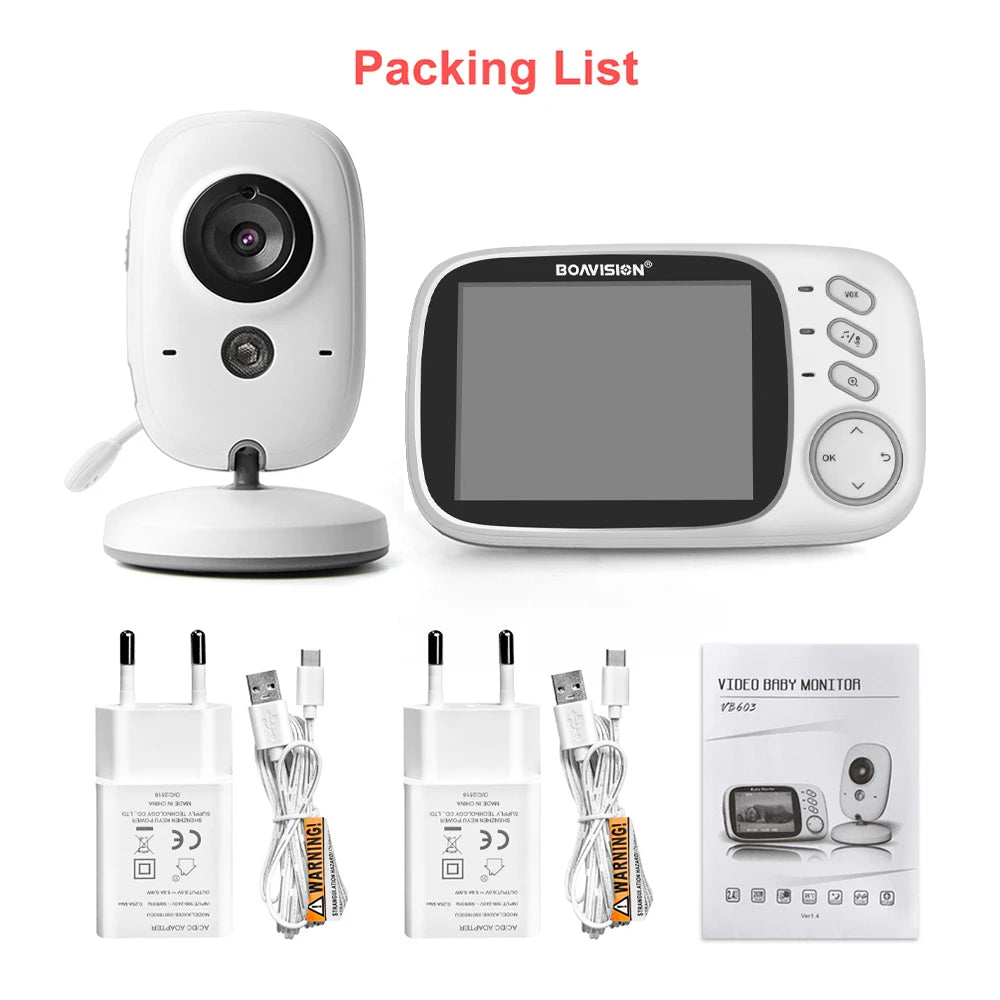 CowLost | vb603-video-baby-monitor-2-4g-wireless-with-3-2-inches-lcd-2-way-audio-talk-night-vision-surveillance-security-camera-babysitter |7