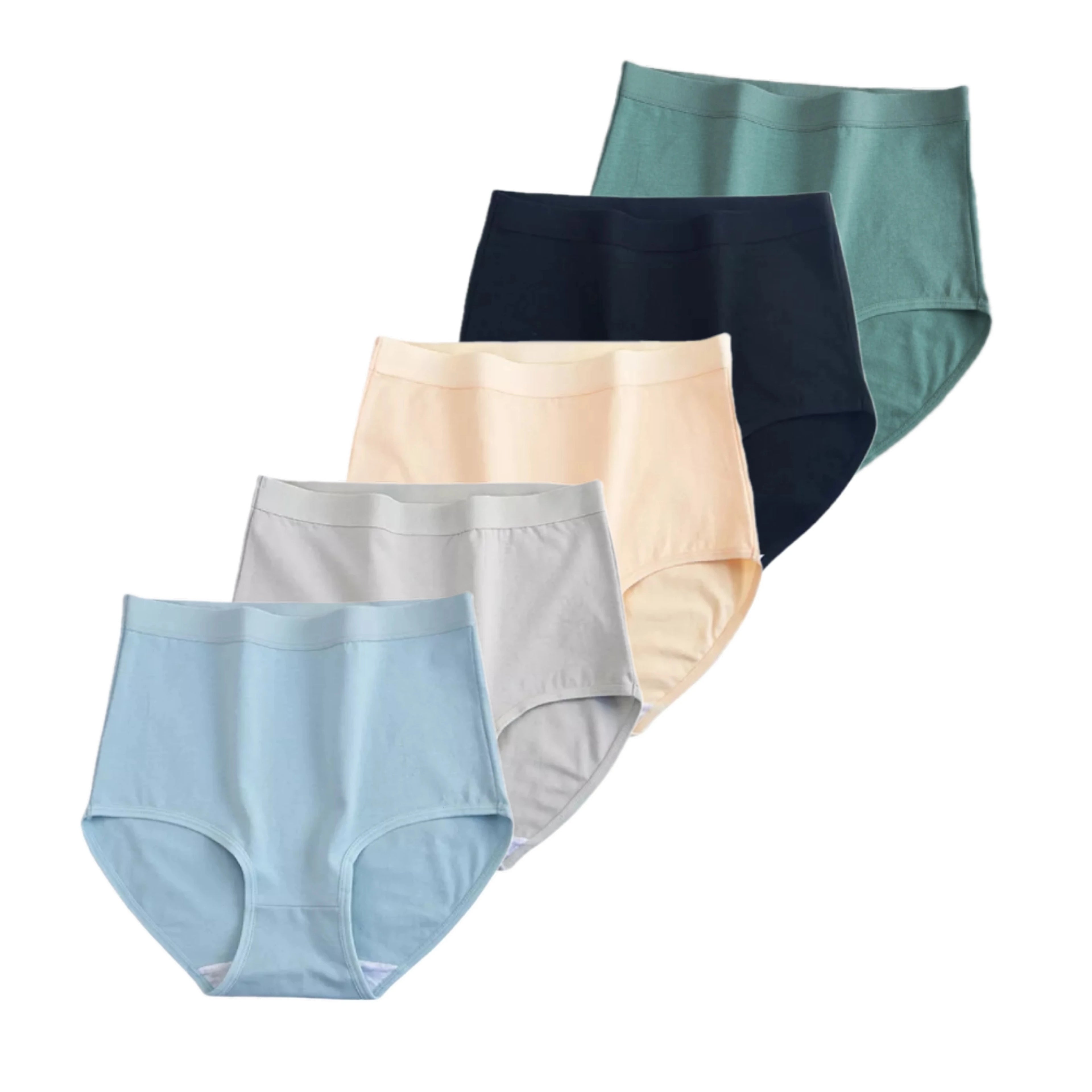 CowLost | product_id-fallsweet-womens-high-waist-cotton-plus-size-briefs-5-pack-m-xxxl |15