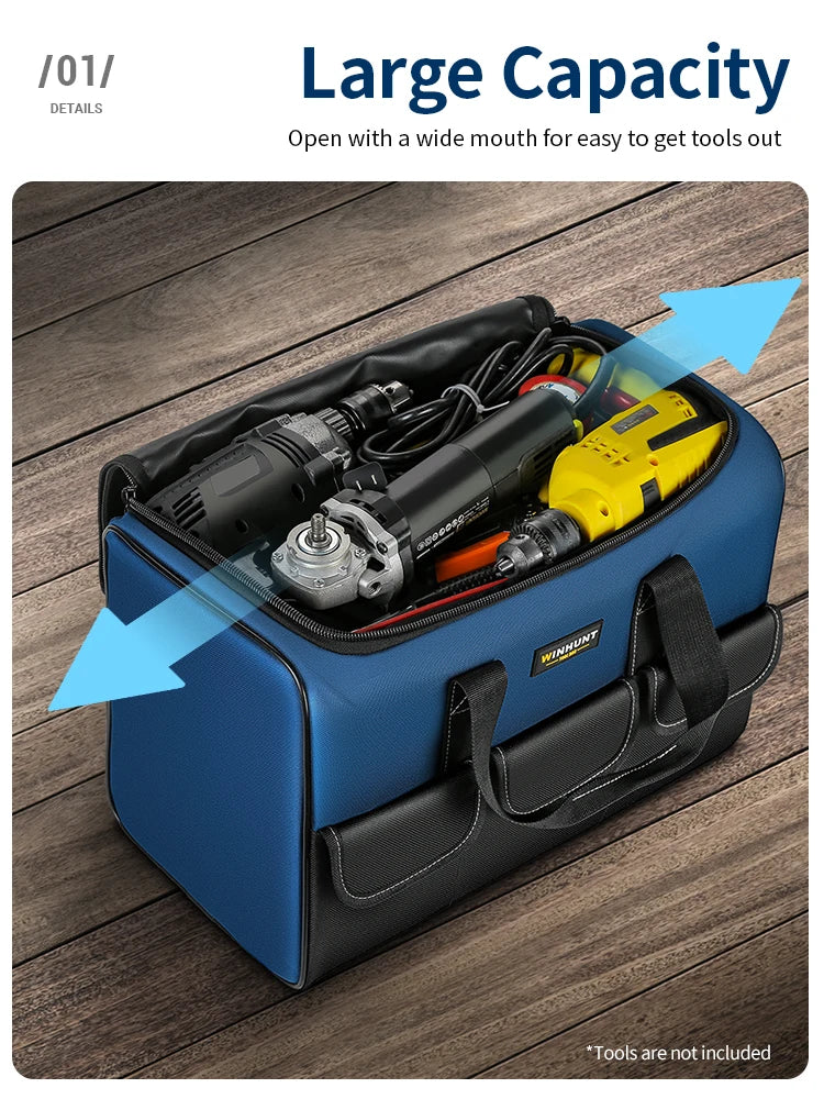 CowLost | product_id-heavy-duty-wide-mouth-tool-bag-with-pockets-organizer-for-tool-storage-and-transport |8