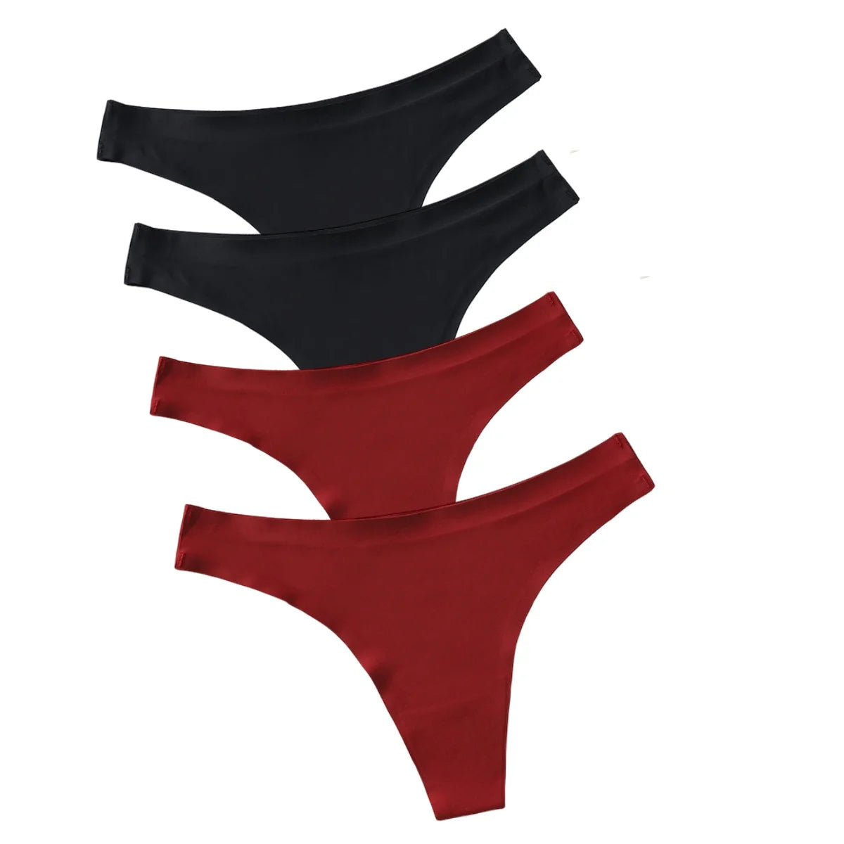 CowLost | product_id-4pcs-women-s-low-waist-seamless-ice-silk-thong-panties-set |18