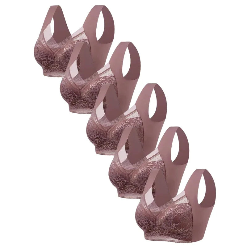 CowLost | product_id-fallsweet-5pcs-plus-size-wireless-lace-push-up-bralettes-for-women-l-5xl-comfortable-lingerie-set |6