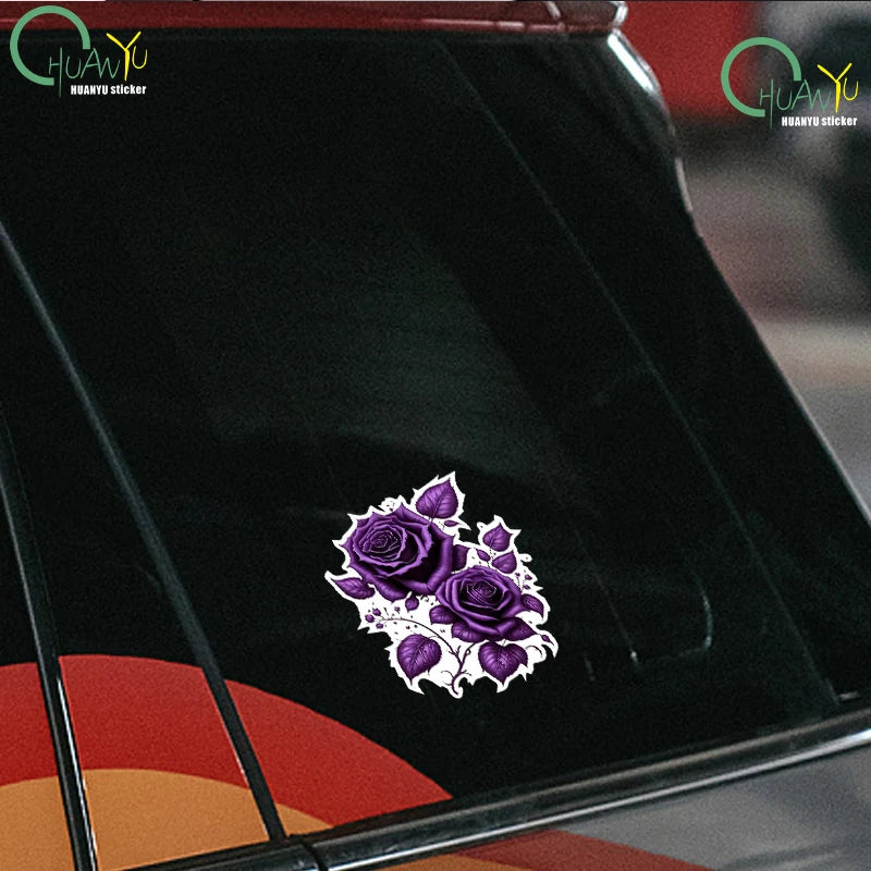 CowLost | creative-purple-rose-cartoon-car-sticker |2