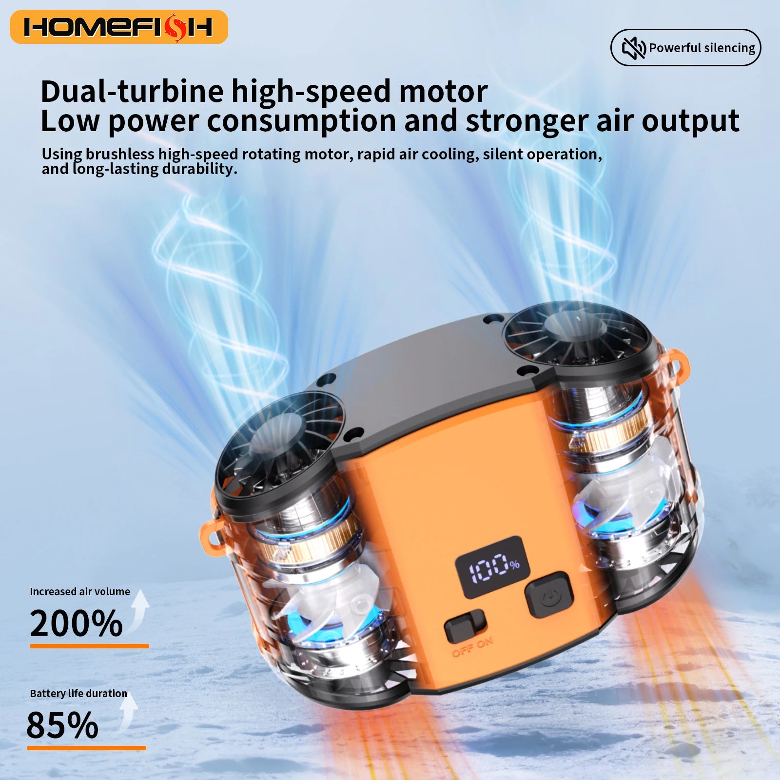CowLost | product_id-portable-usb-rechargeable-mini-neck-fan-with-waist-clip-power-bank-led-light-for-outdoor-sports-and-camping |2