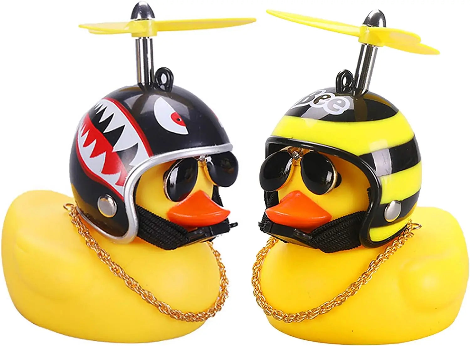 CowLost | product_id-2pc-yellow-car-duck-with-helmet-propeller-windbreaker-interior-decoration-without-light |8