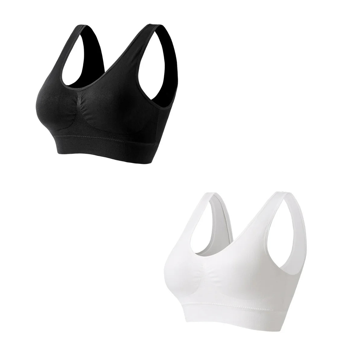 CowLost | product_id-2pcs-wireless-push-up-seamless-sports-bras-plus-size-crop-tops-for-women |15