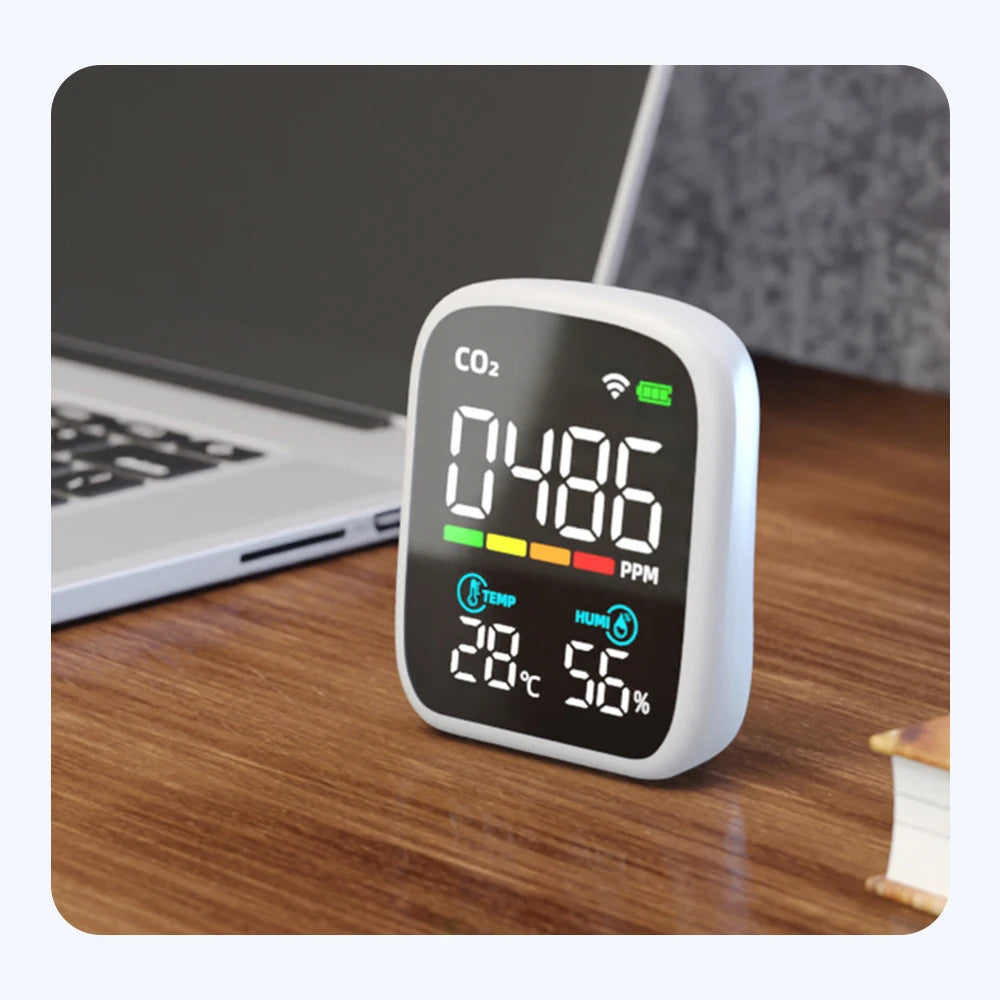 Portable WIFI Air Quality Tester with APP Control PM2.5 CO2 Temperature Humidity Meter