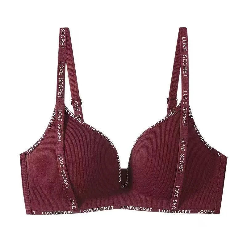 CowLost | product_id-wire-free-gathered-bra-for-small-breasts-with-adjustable-straps-and-no-steel-rings |8