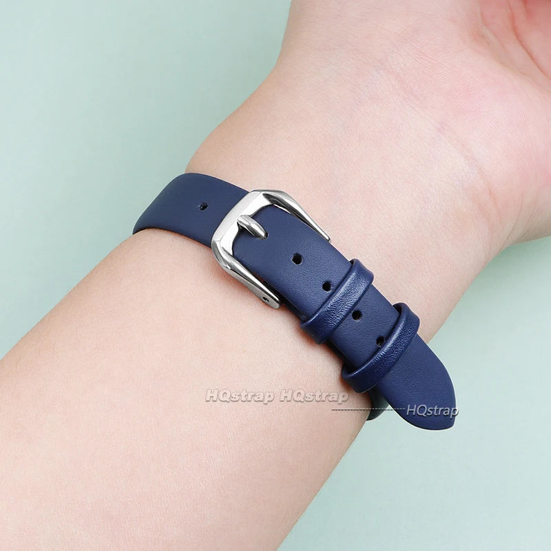 Ultra Thin Waterproof Leather Watch Strap 8-17mm Soft Plain Universal Sport Band