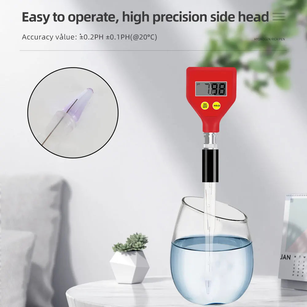 JUANJUAN PH-98108 Digital pH Meter with Sharp Glass Electrode 0-14 pH for Water, Food, Soil Testing
