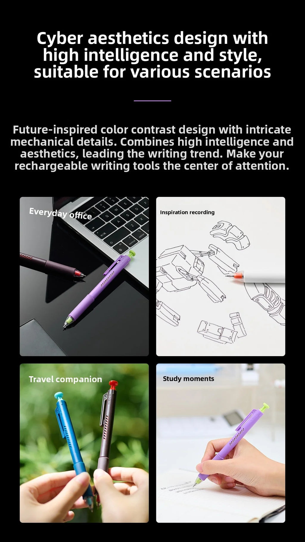 CowLost | product_id-kaco-on-zero-0-5mm-black-retractable-refillable-gel-pen-smooth-writing |19