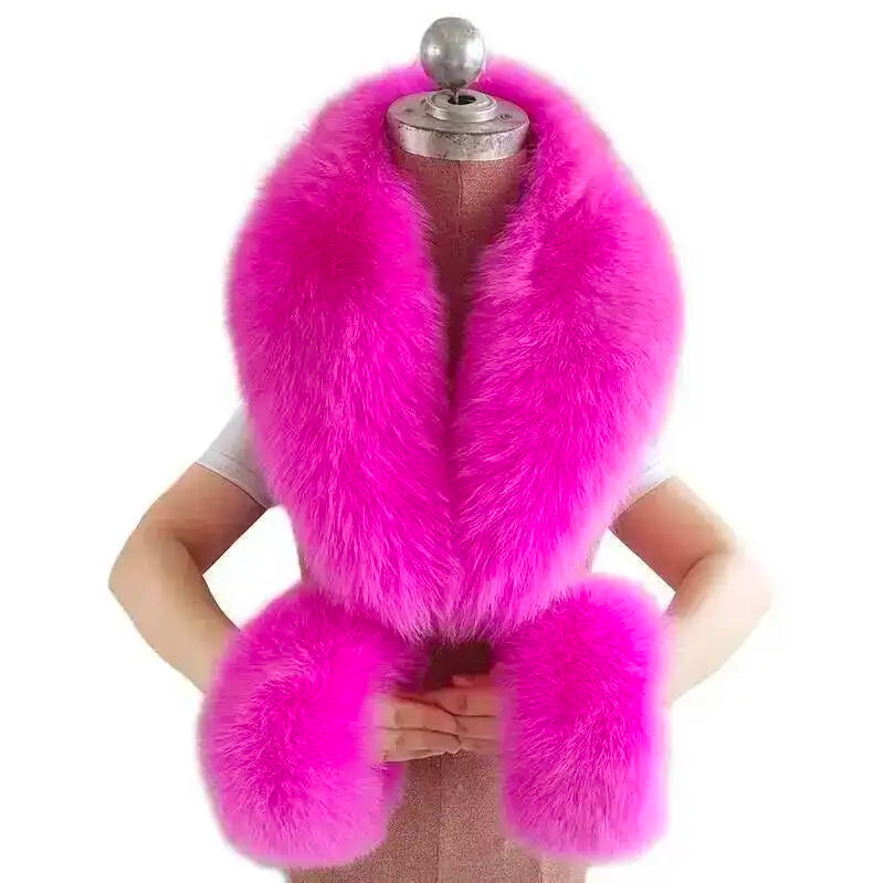 CowLost | winter-natural-fox-fur-scarf-and-cuff-set |9