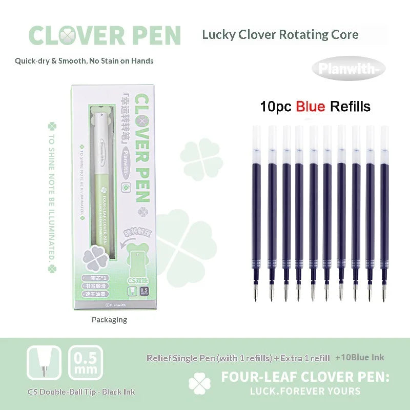 CowLost | product_id-planwith-lucky-clover-0-5mm-carbon-black-gel-pen-no-smudge-smooth-writing-rotary-twist |29
