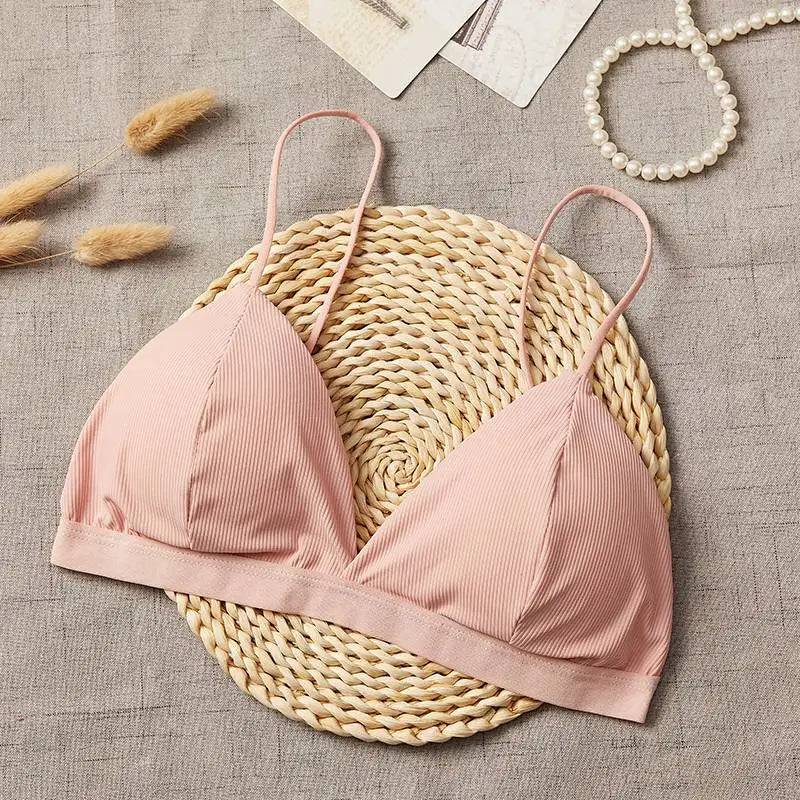 CowLost | 2pcs-set-women-bralette-triangle-cup-bra-top-female-seamless-underwear-sexy-lingerie-v-neck-padded-bras-comfort-intimates |11