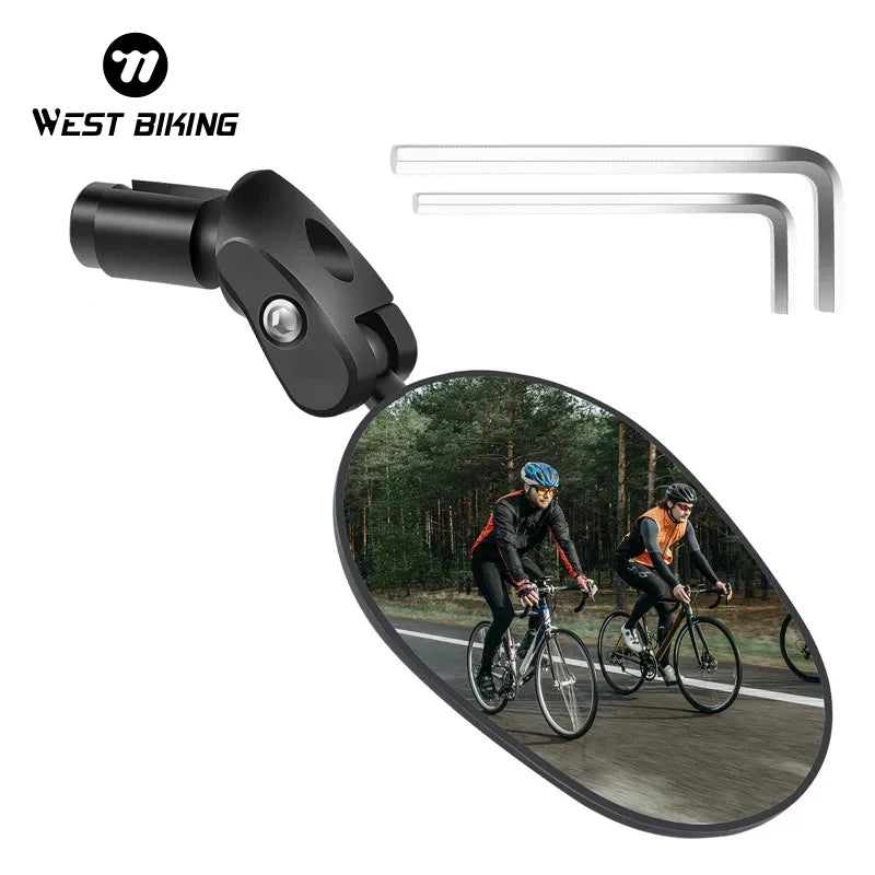 CowLost | vehicle-parts-accessories-west-biking-wide-angle-360-rotation-bike-rearview-mirror-adjustable-handlebar-mirror |1