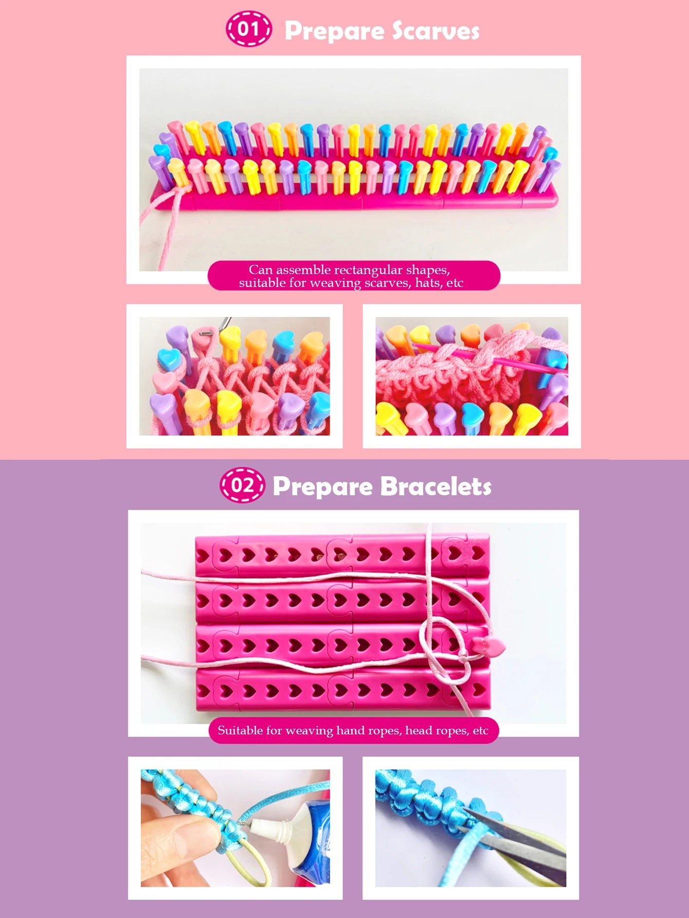 CowLost | product_id-diy-weaving-kit-for-kids-ages-6-arts-crafts-scarves-hats-and-bags |12