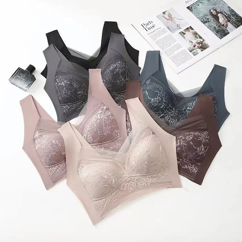 CowLost | high-quality-sexy-lace-seamless-womens-vest-top-support-anti-sagging-no-steel-ring-womens-bra-sports-yoga-vest-thin-section |4