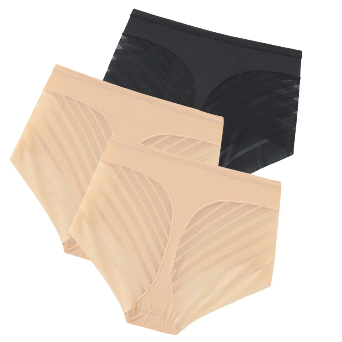 CowLost | product_id-3pcs-women-s-mid-rise-plus-size-mesh-back-shaping-briefs-m-3xl-slimming-underwear |14