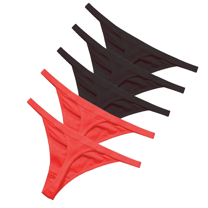 CowLost | 5pcs-women-rib-g-string-thongs-sexy-female-low-waist-panties |17
