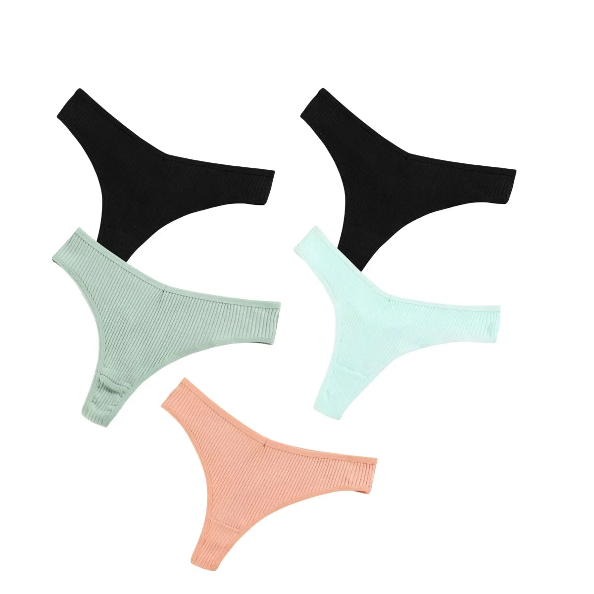 CowLost | product_id-5pcs-womens-cotton-low-rise-v-shape-g-string-thongs-solid-colors-m-xxl |26