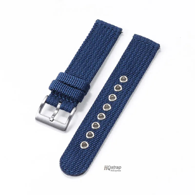 18mm 20mm 22mm Nylon Canvas Quick Release Strap for Samsung Galaxy Watch 4 5 3 Huawei