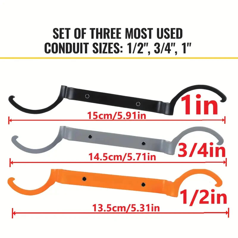 CowLost | 3pcs-conduit-lockout-wrench-set-1-2-3-4-and-1-multipurpose-sink-plumber-spanner-for-pipe-maintenance-mechanical-operation |6