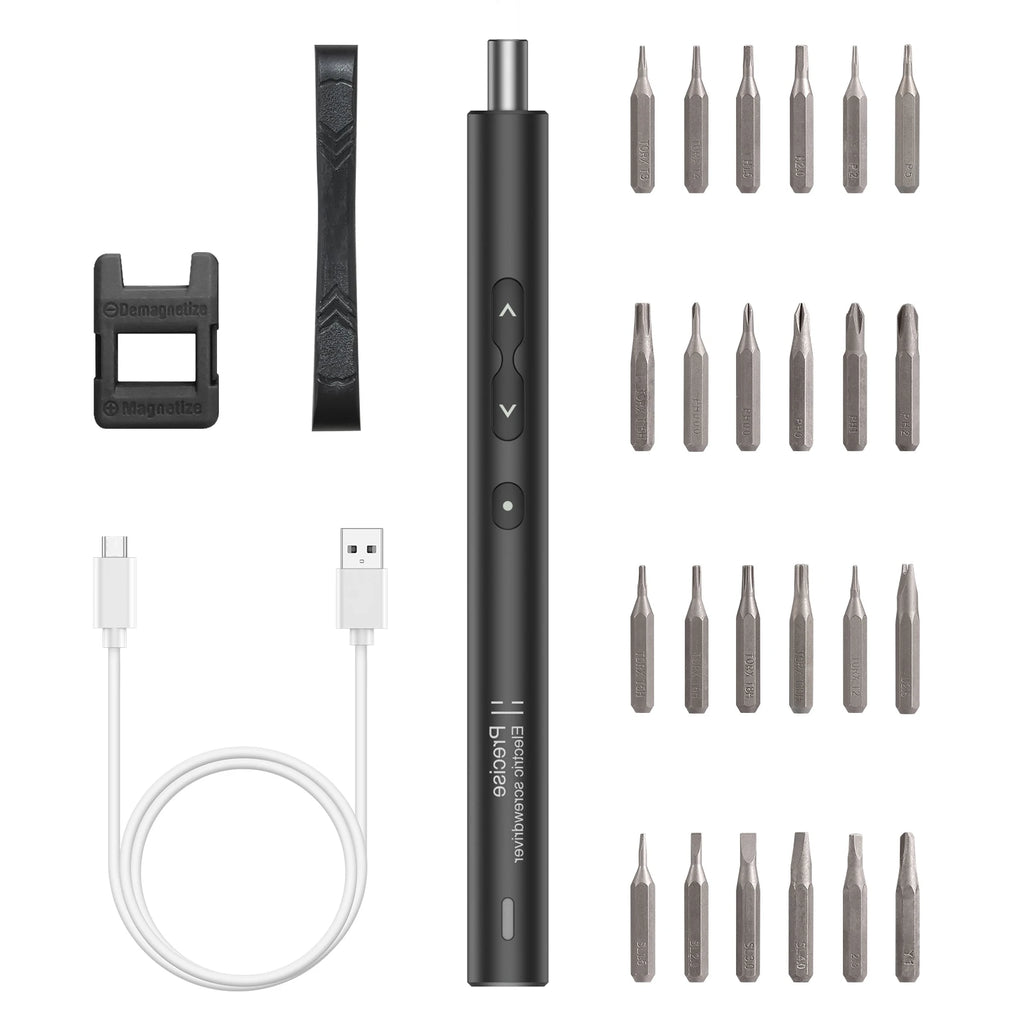 28-in-1 Cordless Electric Screwdriver Set Rechargeable Magnetic Bits for Phone Laptop Repair