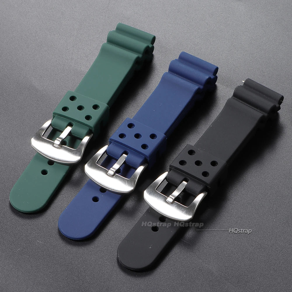 20mm 22mm Silicone Watch Strap for Seiko SKX007 SKX009 Sports Water Resistant Unisex Band