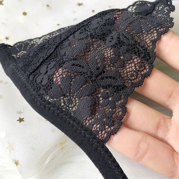 CowLost | product_id-french-womens-wire-free-lace-triangle-cup-bra-with-front-buckle-and-thin-straps |8