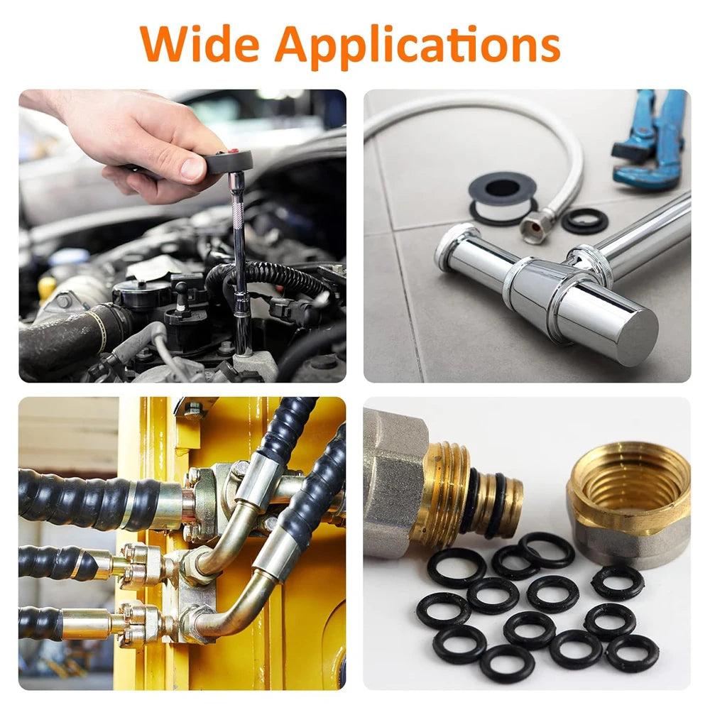 CowLost | 419-225pcs-rubber-o-ring-assortment-kit-buna-n-gasket-sealing-replacement-o-rings-32-metric-sizes-for-plumbing-faucet-repair |23