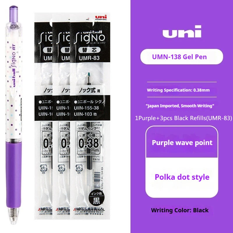 CowLost | product_id-uni-ball-signo-umn-138s-limited-polka-dot-gel-pen-0-38mm-retractable-fine-point-assorted-colors |18