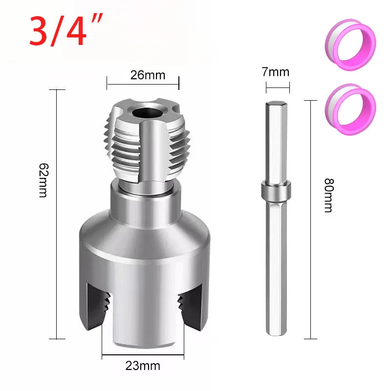 CowLost | product_id-pvc-pipe-threader-kit-with-1-2-3-4-dies-external-cutter-for-electric-drill-home-repair |13