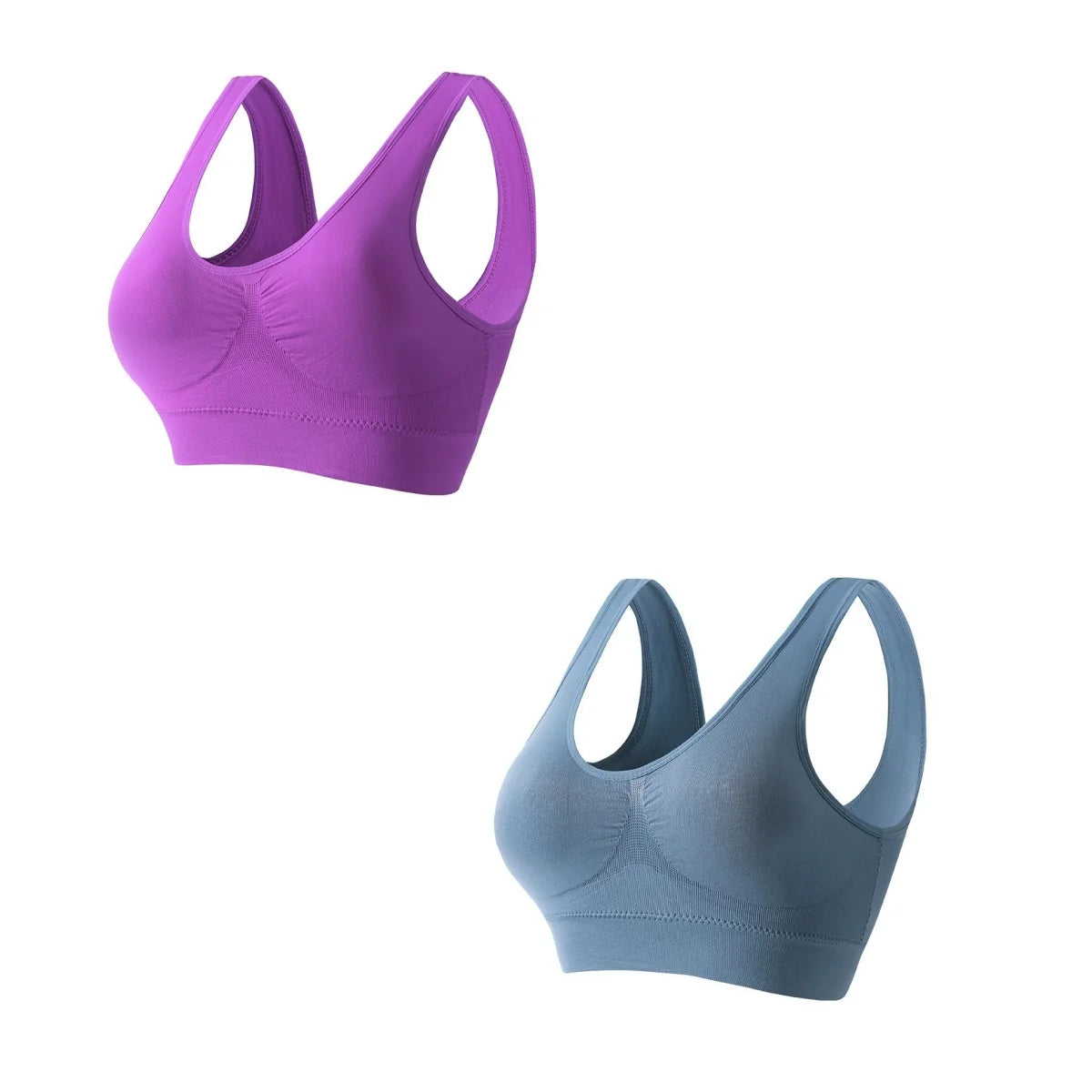 CowLost | product_id-2pcs-wireless-push-up-seamless-sports-bras-plus-size-crop-tops-for-women |6