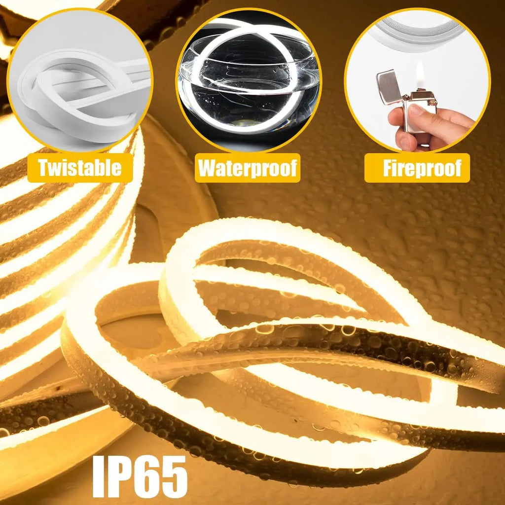 Mexllex 10m Neon LED Strip 120 LED/M IP65 Waterproof Outdoor Plug-In for Indoor & Party Decor