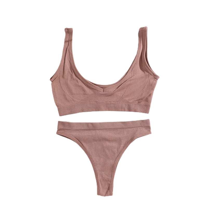 CowLost | product_id-seamless-women-s-lingerie-set-small-cup-push-up-bra-low-waist-ribbed-v-neck-thong |10